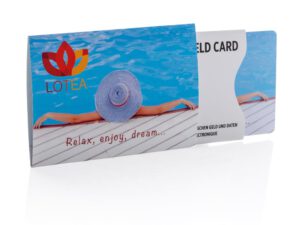 Anti-skimming suojaava kortti painatuksella
